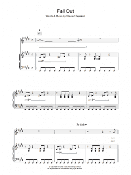 page one of Fall Out (Piano, Vocal & Guitar Chords)