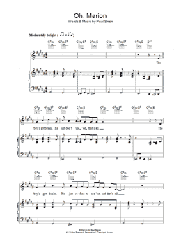 page one of Oh, Marion (Piano, Vocal & Guitar Chords)