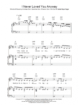 page one of I Never Loved You Anyway (Piano, Vocal & Guitar Chords)
