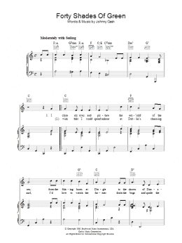 page one of Forty Shades Of Green (Piano, Vocal & Guitar Chords)