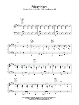 page one of Friday Night (Piano, Vocal & Guitar Chords)