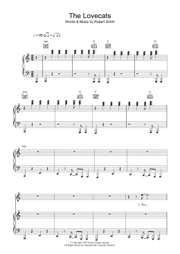 page one of The Lovecats (Piano, Vocal & Guitar Chords)