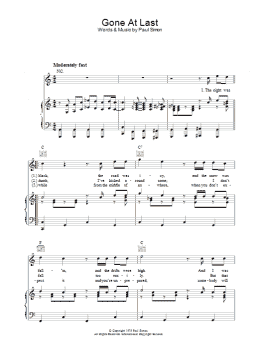 page one of Gone At Last (Piano, Vocal & Guitar Chords)