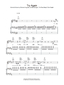 page one of Try Again (Piano, Vocal & Guitar Chords)