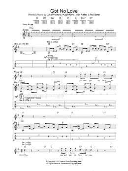 page one of Got No Love (Guitar Tab)
