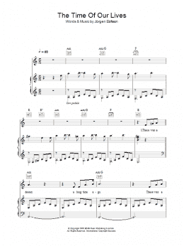 page one of The Time Of Our Lives (Piano, Vocal & Guitar Chords)