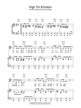 page one of High On Emotion (Piano, Vocal & Guitar Chords)