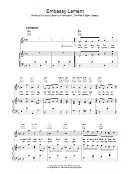 page one of Embassy Lament (Piano, Vocal & Guitar Chords)