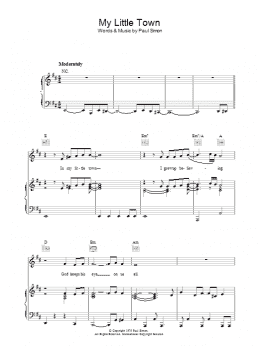 page one of My Little Town (Piano, Vocal & Guitar Chords)