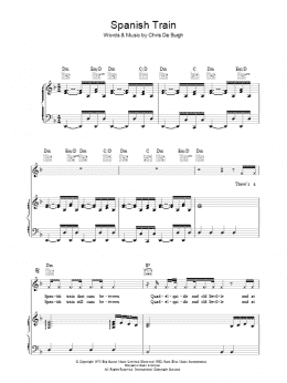 page one of Spanish Train (Piano, Vocal & Guitar Chords)
