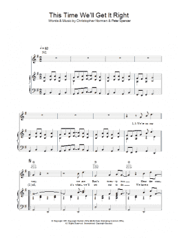 page one of This Time (We'll Get It Right) (Piano, Vocal & Guitar Chords)