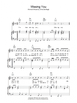 page one of Missing You (Piano, Vocal & Guitar Chords)