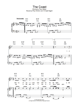 page one of The Coast (Piano, Vocal & Guitar Chords)