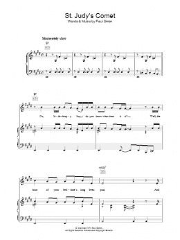 page one of St. Judy's Comet (Piano, Vocal & Guitar Chords)