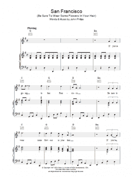 page one of San Francisco (Be Sure To Wear Some Flowers In Your Hair) (Piano, Vocal & Guitar Chords)