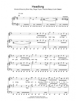page one of Headlong (Piano, Vocal & Guitar Chords)