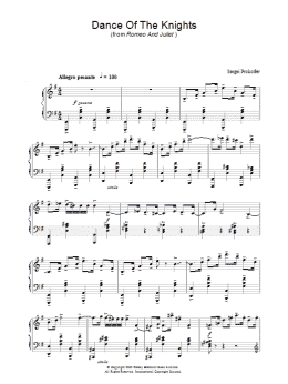 page one of Dance Of The Knights (from Romeo And Juliet) (Piano Solo)