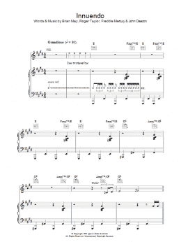 page one of Innuendo (Piano, Vocal & Guitar Chords)