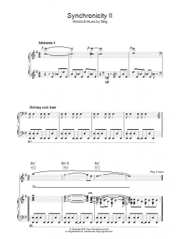 page one of Synchronicity II (Piano, Vocal & Guitar Chords (Right-Hand Melody))