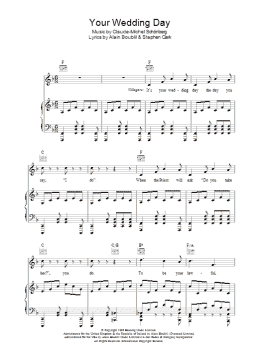 page one of Your Wedding Day (from Martin Guerre) (Piano, Vocal & Guitar Chords)