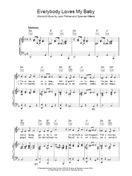 page one of Everybody Loves My Baby (But My Baby Don't Love Nobody But Me) (Piano, Vocal & Guitar Chords)