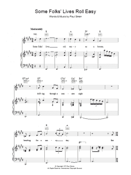 page one of Some Folks' Lives Roll Easy (Piano, Vocal & Guitar Chords)