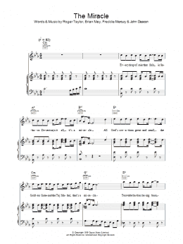 page one of The Miracle (Piano, Vocal & Guitar Chords)