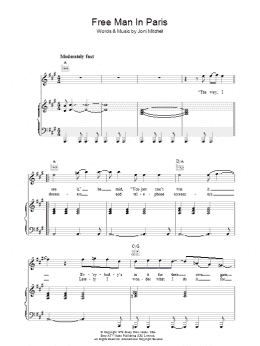 page one of Free Man In Paris (Piano, Vocal & Guitar Chords)