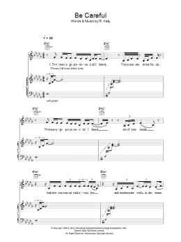 page one of Be Careful (Piano, Vocal & Guitar Chords)