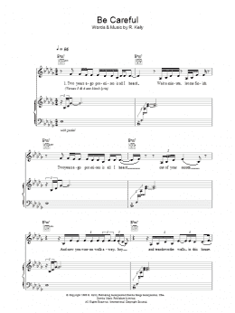 page one of Be Careful (Piano, Vocal & Guitar Chords)