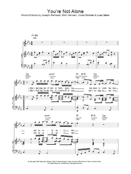page one of You're Not Alone (Piano, Vocal & Guitar Chords)