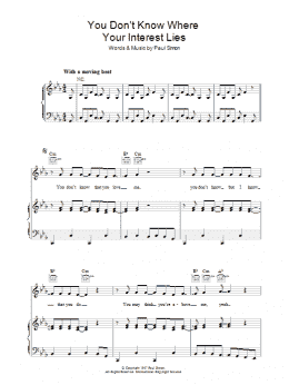 page one of You Don't Know Where Your Interest Lies (Piano, Vocal & Guitar Chords)