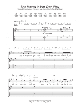 page one of She Moves In Her Own Way (Guitar Tab)
