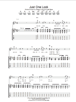 page one of Just One Look (Guitar Tab)