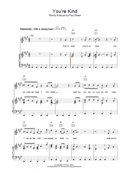 page one of You're Kind (Piano, Vocal & Guitar Chords)