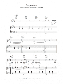 page one of Superman (Piano, Vocal & Guitar Chords)