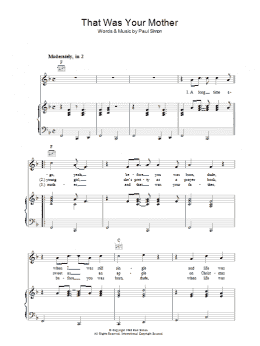 page one of That Was Your Mother (Piano, Vocal & Guitar Chords)