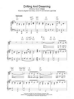 page one of Drifting And Dreaming (Sweet Paradise) (Piano, Vocal & Guitar Chords)