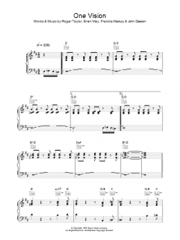 page one of One Vision (Piano, Vocal & Guitar Chords)