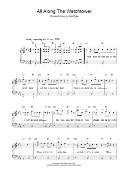 page one of All Along The Watchtower (Piano, Vocal & Guitar Chords)