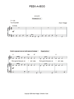 page one of Peek-A-Boo (Piano, Vocal & Guitar Chords)