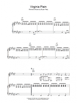 page one of Virginia Plain (Piano, Vocal & Guitar Chords)