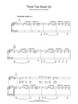 page one of Think Too Much (b) (Piano, Vocal & Guitar Chords)