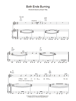 page one of Both Ends Burning (Piano, Vocal & Guitar Chords)