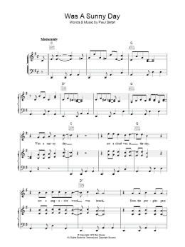page one of Was A Sunny Day (Piano, Vocal & Guitar Chords)