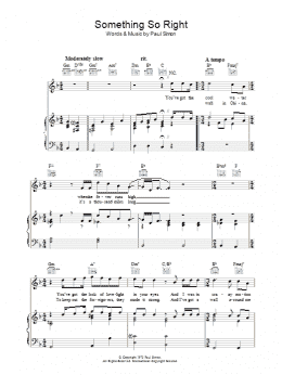 page one of Something So Right (Piano, Vocal & Guitar Chords)
