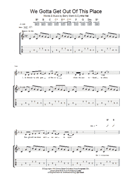 page one of We Gotta Get Out Of This Place (Guitar Tab)