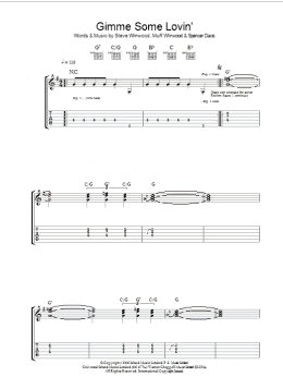 page one of Gimme Some Lovin' (Guitar Tab)