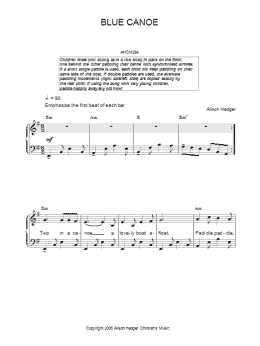 page one of Blue Canoe (Piano, Vocal & Guitar Chords)