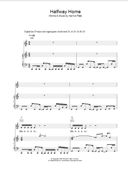 page one of Halfway Home (Piano, Vocal & Guitar Chords)